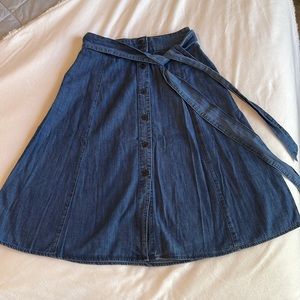 NWT DRAPER JAMES Chambray Mid Length Skirt